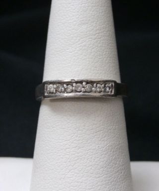 Stunning Vintage Sterling Silver Cubic Zirconia Band Ring.  Make Offer 2238