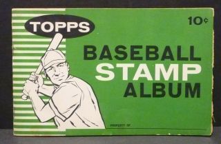1961 Topps Baseball Stamp Album With 20 Stamps