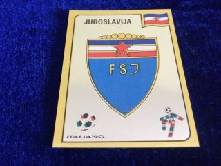 Panini Italia 90 World Cup Football Sticker Yugoslavia Badge Number 267
