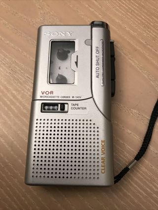 Vintage Sony M - 540v Handheld Cassette Voice Recorder