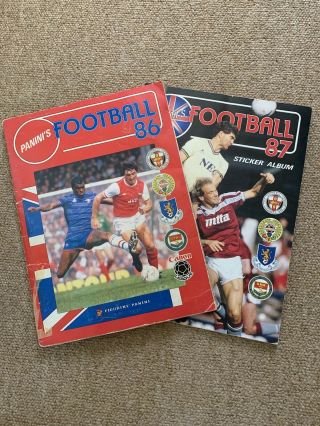 1986 And 1987 Panini Football Sticker Albums Part Full Plus Poster