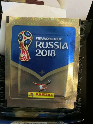 50 Packs Of Fifa World Cup 2018 Russia Panini Stickers.  5 Stickers Per Pack