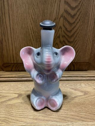 Vintage Ceramic Gray & Pink Elephant Laundry Clothes Sprinkler 2