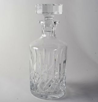 Vintage Clear Glass Decanter Bottle With Stopper 10 " Tall