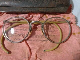 Vintage American Optical Duralite Safety Eye Glasses Goggle Metal Case Steampunk