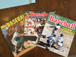 1982 1983 & 1984 Topps Mlb Sticker Book Albums No Stickers Books Baseball