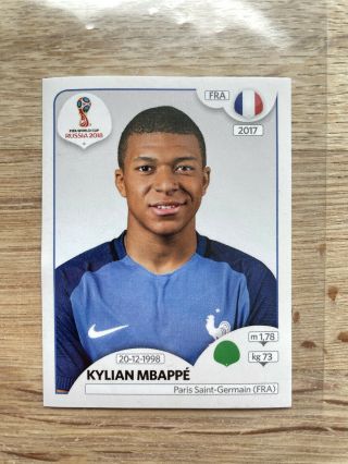 Kylian Mbappe France Panini World Cup Russia 2018 Rookie Sticker 209