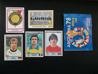 Football Stickers Panini World Cup 1978 X 5 Stickers Plus Empty Packet