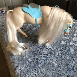 VinTage Barbie Horse Nibbles Long Mane & Tail Magnetic Mouth Saddle Reins Bridle 2