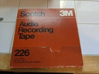 Scotch 3m Studio Mastering Tape 226 10.  5 " Metal Reel To 1/4 " Radio Show Vtg 27