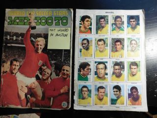 32x Brazil & Bulgaria Fks World Cup Mexico 70 Soccer Stars Sticker Sheet