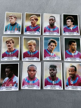 Panini Football 93 Complete Aston Villa Team Set Stickers,  Backs 1993 Rookie