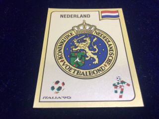 Panini Italia 90 World Cup Football Sticker Nederland Badge Number 401