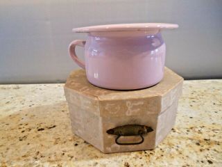 Vintage Lavender Enamel Baby/child Chamber Pot With Box