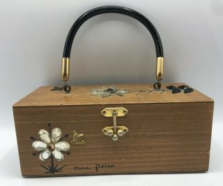 1960’s Mcm Enid Collins Vintage Les Fleurs Flowers Jeweled Handbag Box Purse