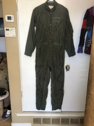 Vintage Usaf Military Air Lift Command Flight Suit Coveralls Cwu - 27/p Sz 36r