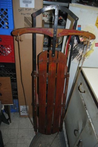 Vintage Royal Racer Wooden Sled 54 " Good Vintage - Wall Hanger Decor