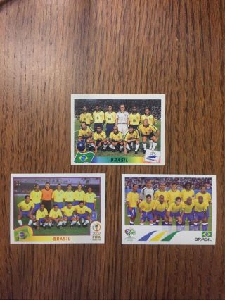 Panini Brazil World Cup Football Team Photo Stickers 1998 2002 2006 98