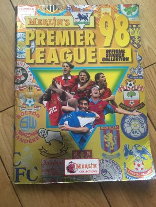 Merlin Premier League 1998 Sticker Album Not Complete Football Retro Man U