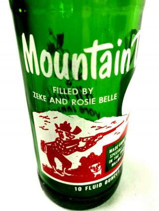 Vintage Mountain Dew Hillbilly Soda Pop Bottle10oz Rare”zeke & Rosie Belle " 1960s