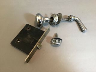 Vintage Corbin Nickel Plated Bathroom Lockset