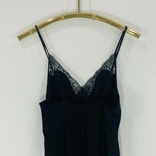 Ralph Montenero Black Nylon Sexy Full Length Gown Lace Bodice Sz Med 2