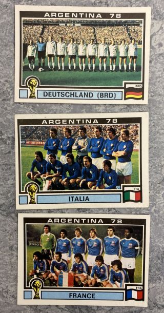 3 1978 Panini Argentina 78 Team Group Stickers Arg205 World Cup