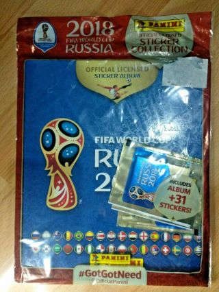 Panini Fifa World Cup Russia 2018 Sticker Album & 2 Packs Stickers Starter Pack