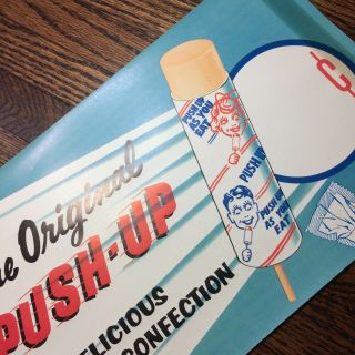 c.  1950 PUSH - UP Popsicle ICE CREAM Paper Sign Vintage Advertising 2