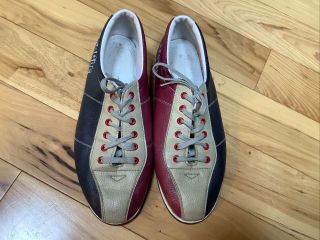 Vintage Eagle Leather 2 Tone Mens Bowling Shoes Size 11.  5
