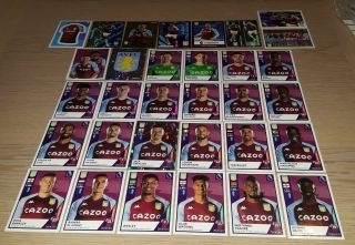 Premier League 2021 Panini: Complete Set Of 32 Aston Villa Football Stickers