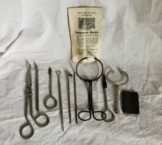 Caponizing Kit Vintage Farm Rooster Chicken Castration Tools Patent 1911 Pilling