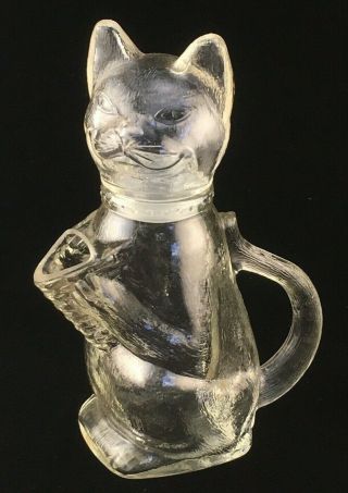 Vintage German Wmf Glass Cat Decanter Pitcher 8 "