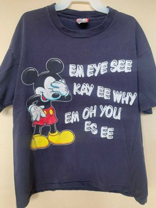 Vintage Disney Design Mickey Mouse Mouseketeer T Shirt - Mens Size Large/x - Large