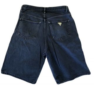 Vintage Guess Jeans Usa Denim Dark Blue Shorts Made In Usa Size 32