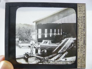 Industry Photo Vintage 1890c Usa York Ny Lyon Falls Paper Mill Factory