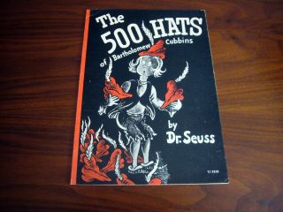 1931 - 966 Dr.  Seuss Book The 500 Hats Of Bartholomew Cubbins Paperback Scholastic