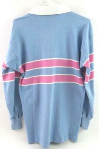 Vintage Canterbury of Zealand Women ' s Striped Rugby Shirt Large Blue Pink 2