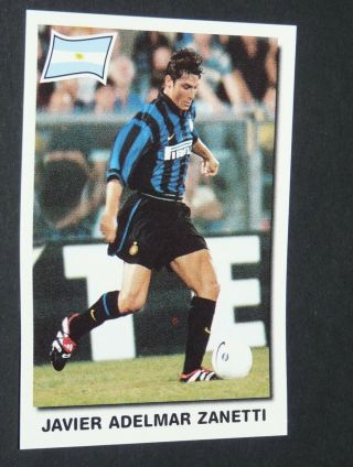 N°98 Zanetti Argentina Inter Milan Calcio Panini Football 99 1998 - 1999
