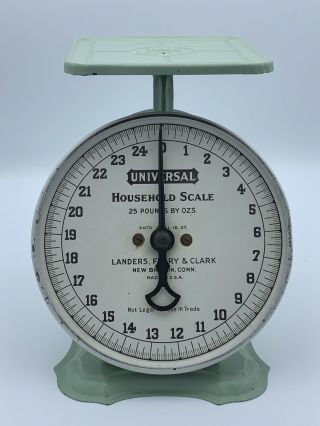 Vintage Rustic Decor Universal Household Scale Landers Frary Clark 25lb By Ozs