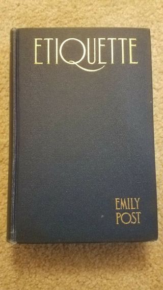 " Etiquette ",  By Emily Post,  1934,  Hardcover,