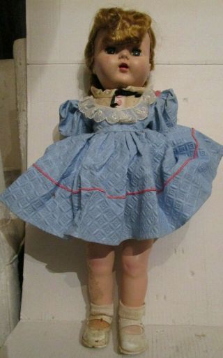 Ideal 22 " Vintage Saucy Walker Doll Cries Sleep Eyes Open Mouth Head Moves Legs