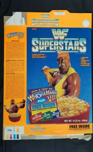 Vintage 1991 Ralston Wwf Superstars Hulk Hogan Cereal Box - Flip Book
