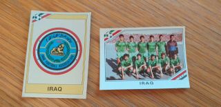 2 X 1986 Panini Mexico 86 Iraq Stickers - Team & Badge