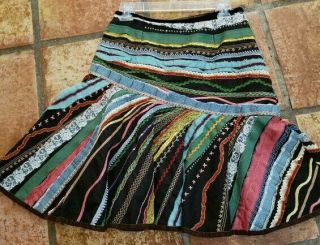 Vintage Double D Ranch Wear Gypsy Cowgirl Trumpet Ribbon Skirt Size 4