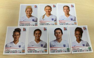 Panini Canada 2015 Fifa Womens World Cup Stickers England Team Stickers X 7