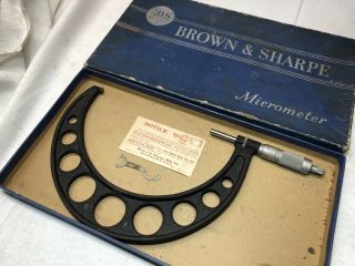 Brown And Sharpe 6 " - 7 " Outside Micrometer Vintage Machinist Tool Smooth