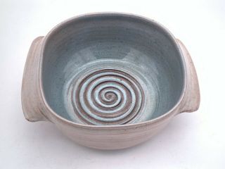 Vintage Edwin & Mary Scheier Studio Pottery Small 2 Handled Swirl Bowl,  Nh
