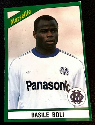 Panini Foot 1991 En Images Sticker 94 Basile Boli Olympique Marseille Om 91 - 92