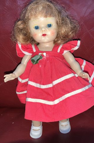 Vintage Strung Vogue Ginny Doll In Tagged Dress